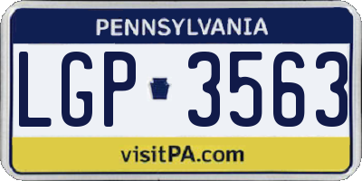 PA license plate LGP3563