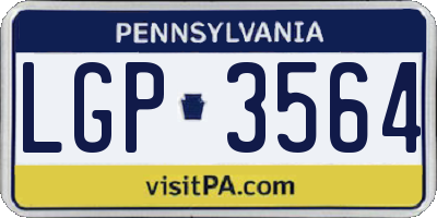 PA license plate LGP3564