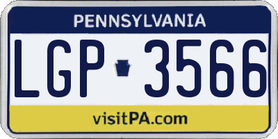 PA license plate LGP3566