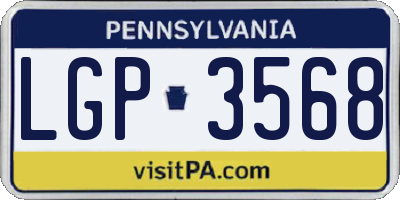 PA license plate LGP3568