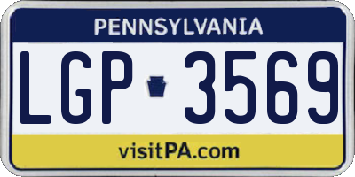 PA license plate LGP3569