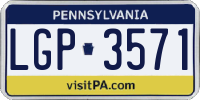 PA license plate LGP3571