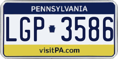 PA license plate LGP3586