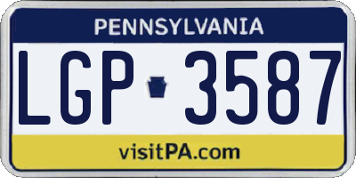 PA license plate LGP3587