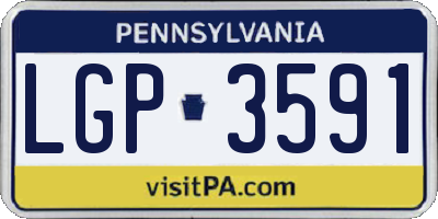 PA license plate LGP3591