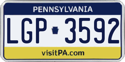 PA license plate LGP3592