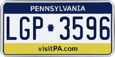 PA license plate LGP3596