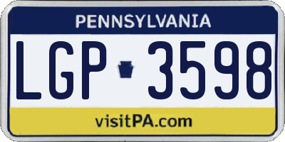 PA license plate LGP3598