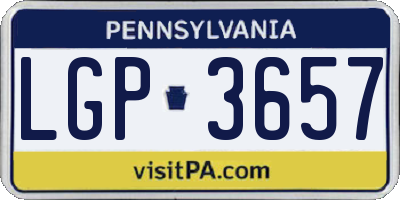 PA license plate LGP3657