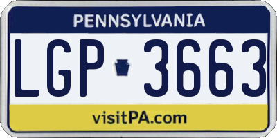 PA license plate LGP3663