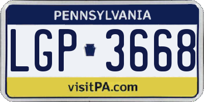 PA license plate LGP3668