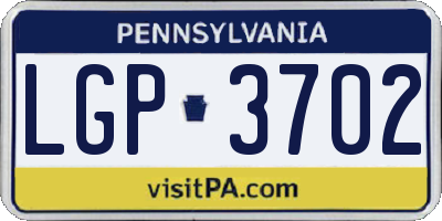 PA license plate LGP3702