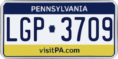 PA license plate LGP3709