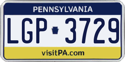 PA license plate LGP3729