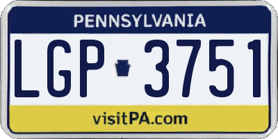 PA license plate LGP3751