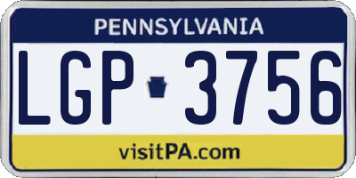 PA license plate LGP3756
