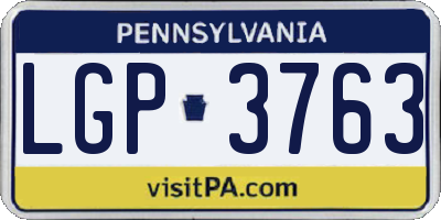 PA license plate LGP3763
