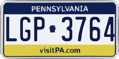 PA license plate LGP3764