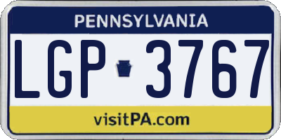 PA license plate LGP3767