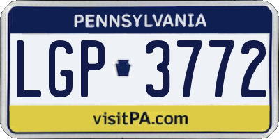 PA license plate LGP3772