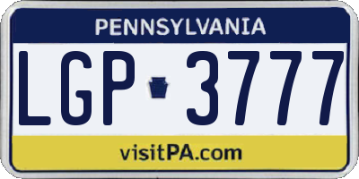 PA license plate LGP3777