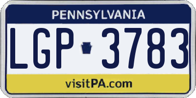 PA license plate LGP3783