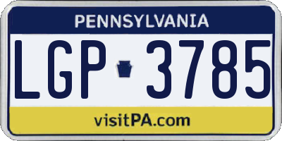 PA license plate LGP3785