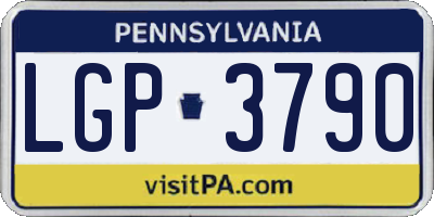 PA license plate LGP3790