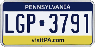 PA license plate LGP3791