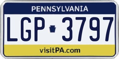 PA license plate LGP3797