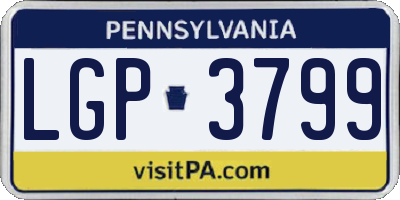 PA license plate LGP3799