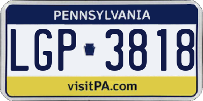 PA license plate LGP3818