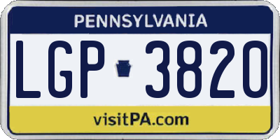 PA license plate LGP3820