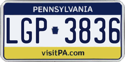 PA license plate LGP3836