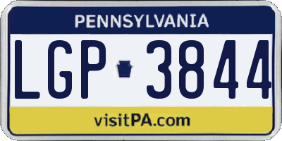 PA license plate LGP3844