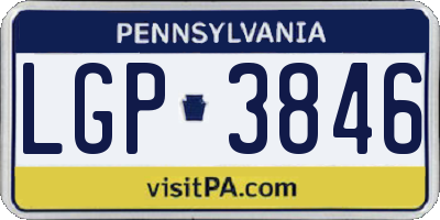 PA license plate LGP3846