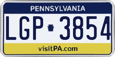 PA license plate LGP3854
