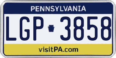PA license plate LGP3858