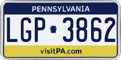 PA license plate LGP3862