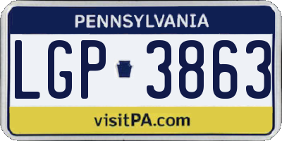 PA license plate LGP3863