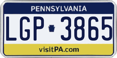 PA license plate LGP3865