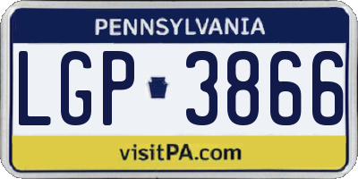 PA license plate LGP3866