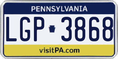 PA license plate LGP3868