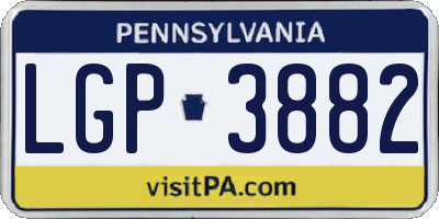 PA license plate LGP3882