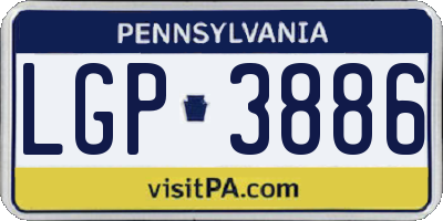 PA license plate LGP3886
