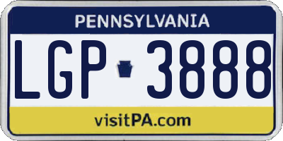 PA license plate LGP3888