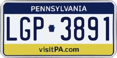 PA license plate LGP3891