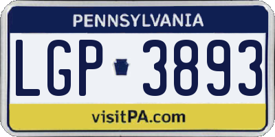 PA license plate LGP3893