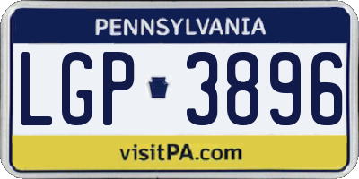 PA license plate LGP3896