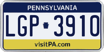 PA license plate LGP3910